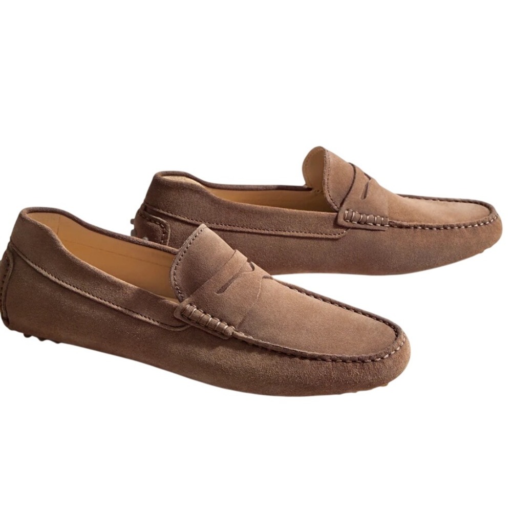 Jack Erwin Vintage Tan Suede Parker Driving Loafers Men's Size 11 $180